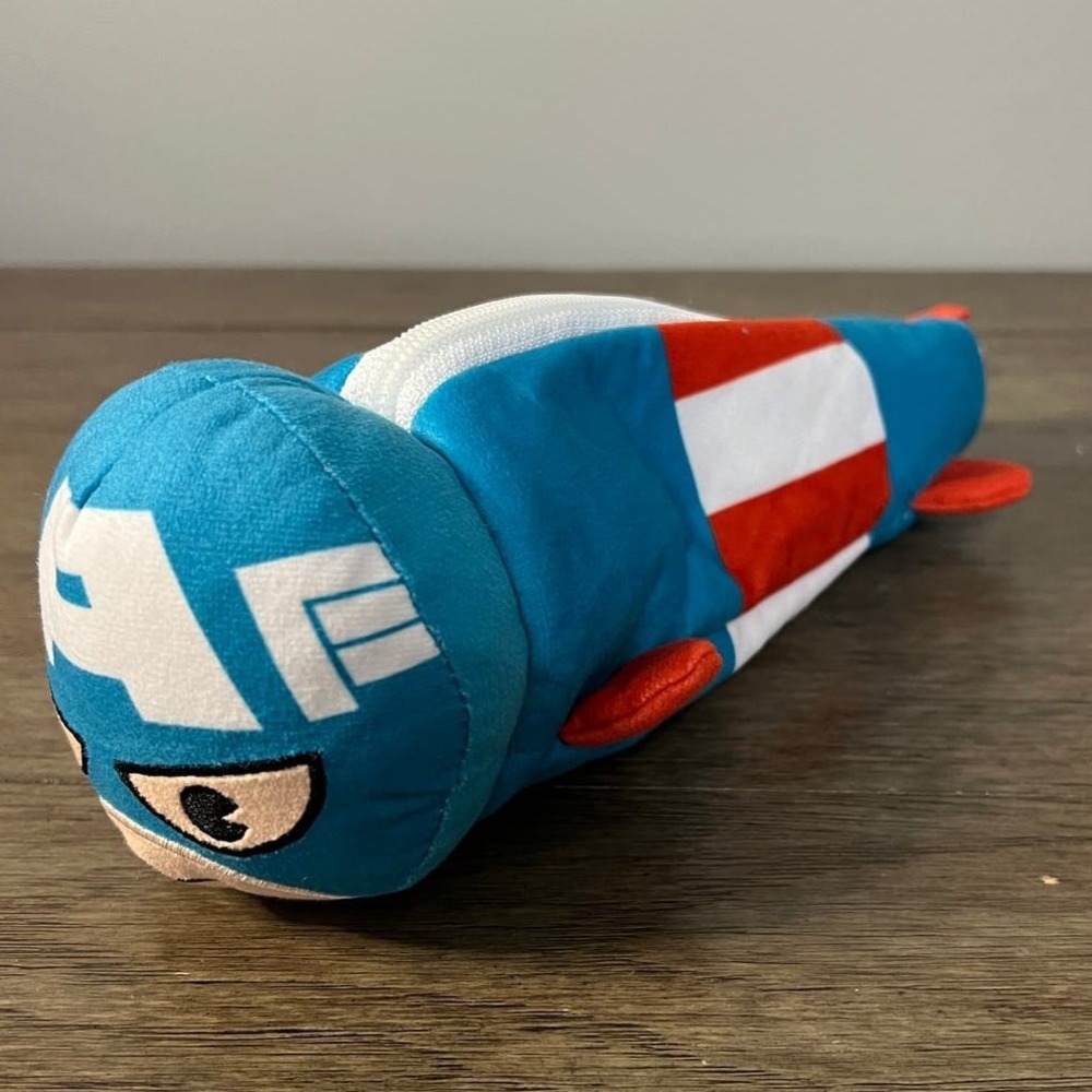 Yoobi Marvel Captain America Plush Pencil Case Blue Red White Avengers Pouch